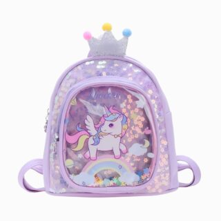 Cartable maternelle pailleté avec licorne