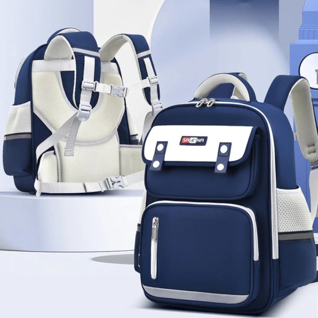 Cartable CE1 garçon ergonomique à bandes réfléchissantes – Image 3