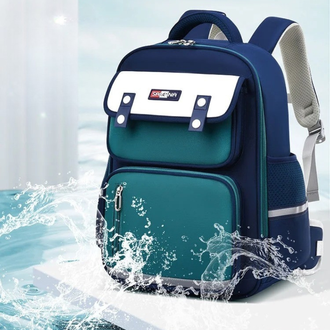 Cartable CE1 garçon ergonomique à bandes réfléchissantes – Image 4