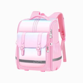 Cartable CE2 pour fille rose sur fond blanc