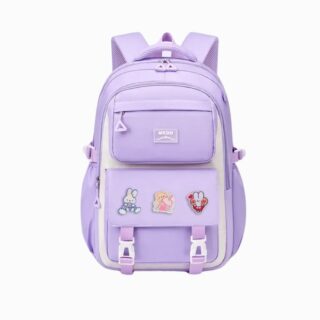 Cartable CM1 pour fille violet sur fond blanc