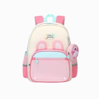 Cartable CP pour fille rose sur fond blanc