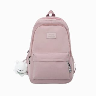 Cartable sac à dos rose pour fille collège sur fond blanc