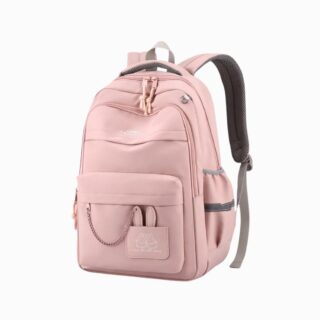 Cartable CM1 pour fille style kawaii rose sur fond blanc