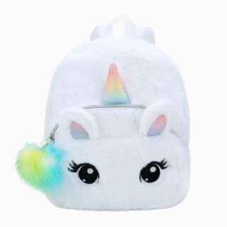 Cartable primaire en peluche licorne