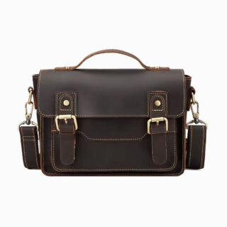 Cartable enseignant homme en cuir et bandoulière