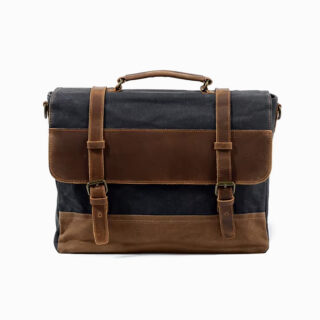 Cartable enseignant homme rétro cuir et toile