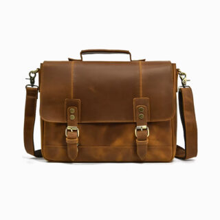 cartable en cuir marron type enseignant