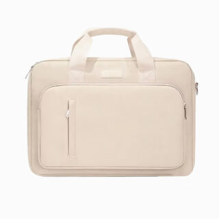 cartable ordinateur beige en tissu