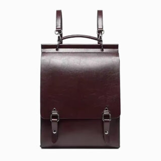 Cartable sac à dos rétro en cuir pour femme