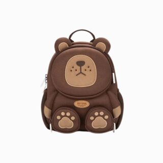 Cartable maternelle en forme d'ourson super mignon sur fond blanc