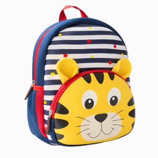 Cartable enfant maternelle néoprène chat mignon sur fond gris très clair
