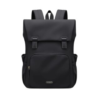 Cartable sac à dos noir sur fond blanc